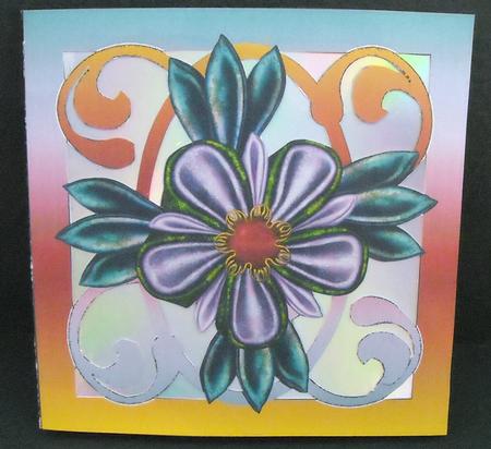 Kanzashi Flower Aperture Card 2 by Pam Stubley