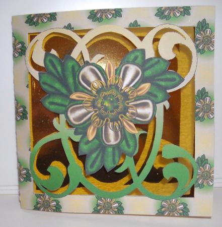 Kanzashi Flower Aperture Card 3 by Pam Stubley