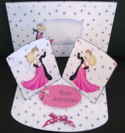 Shall We Dance Double Twisted Easel Card Kit with Decoupage by Pam Stubley