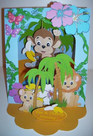 3D Open Front Easel Kit - Cheeky Monkey by Pam Stubley
