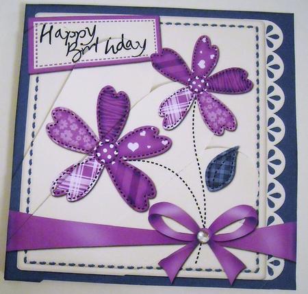 Birthday Flowers N Lace Fan Pyramage Topper by Pam Stubley