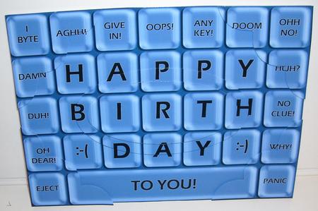 A5 Novelty Fun Computer Keyboard Greetings Scallop Corners N by Pam Stubley