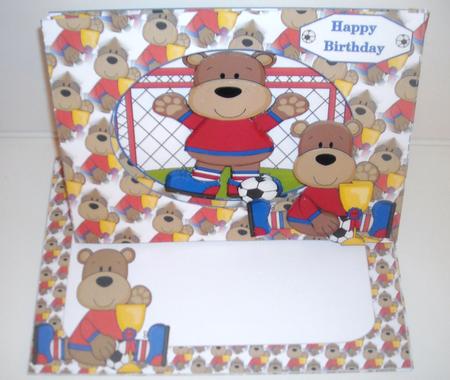 Football Bear Window Kit by Pam Stubley