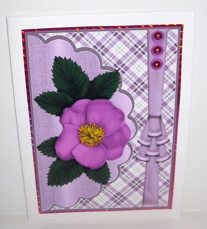 Mauve Floral Envelope Card by Pam Stubley