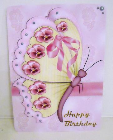 Butterflie Pansy Birthday by Pam Stubley