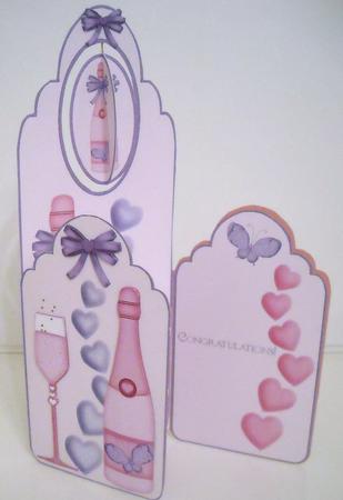 Scalloped Tall Wing Card - Butterfly Wine by Pam Stubley