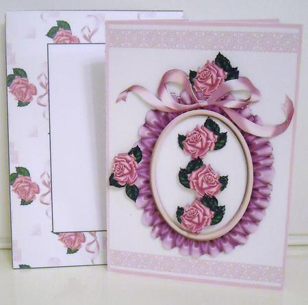 Internal Window Card - Ruffled Roses by Pam Stubley