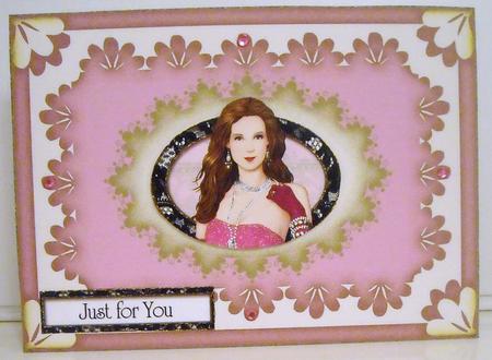 Framed Scalloped Doily Blank Card Front & Insert 2 by Pam Stubley