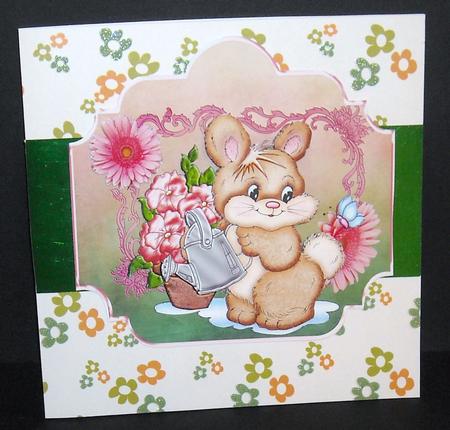 Rabbit and Flowers by Pam Stubley