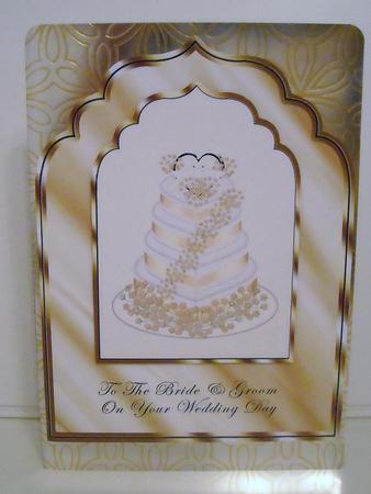 Peach & Ivory Wedding Cake by Pam Stubley