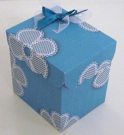 Teal A4 Daisy Lace Backing Paper by Pam Stubley