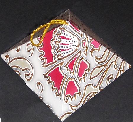 Olive Pastel Enamel Damask A4 Backing Paper by Pam Stubley