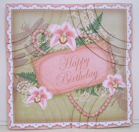 Pink Orchid Olive Birthday 8in Round Corner Stacker Kit by Pam Stubley