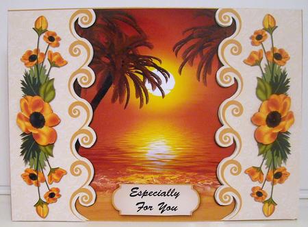 Bordered Sunset Beach by Pam Stubley