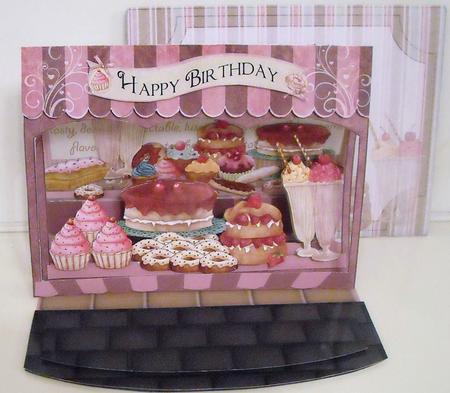The Cake Shop Birthday Tent Easel Card by Pam Stubley