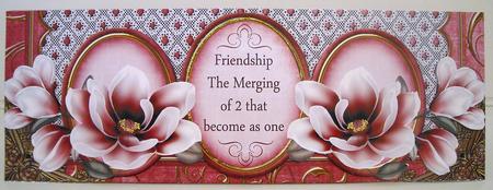 D Red Magnolia Merging Friends Large Dl Decoupage Card Kit by Pam Stubley