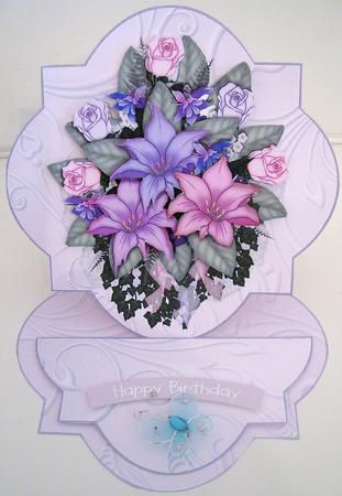 Lilies & Roses Shaped Easel Card Kit by Pam Stubley