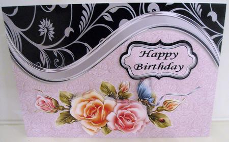 Rosy Glow Card Front by Pam Stubley