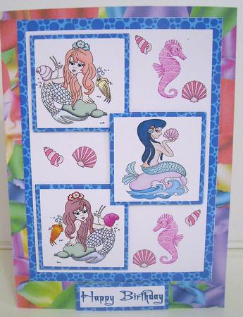 Three Squares -mermaid by Pam Stubley