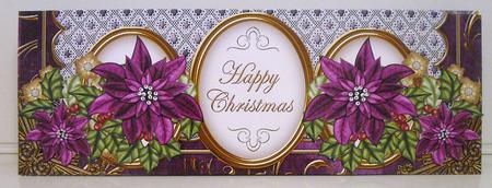Purple Poinsettia Happy Christmas Large Dl Card Kit by Pam Stubley
