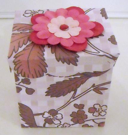 Dark Red Floral Corner Check A4 Backing Paper by Pam Stubley