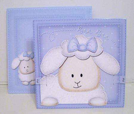 3D Little Lamb Animated Large Wobble Head Card Kit by Pam Stubley