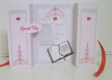 Baby Girl Christening Gate Fold Book by Pam Stubley