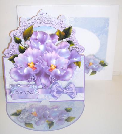 Over the Edge Easel Card Kit - Lilac Peonies by Pam Stubley
