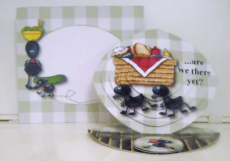 Picnic Oval Easel Card & Envelope Kit 1 by Pam Stubley