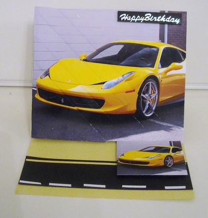 Yellow Ferrari Triangle Corner Stacker by Pam Stubley