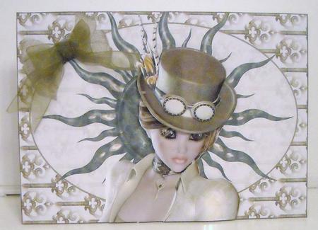 Steampunk Lady Portrait Decoupage by Pam Stubley