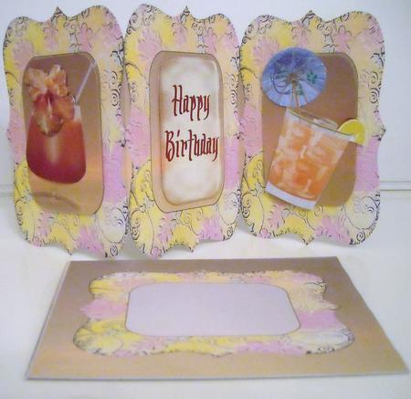 Cocktails Shaped Tri Fold Card Kit by Pam Stubley