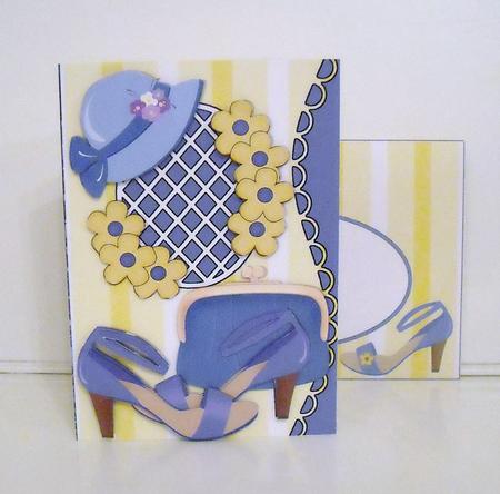 Scalloped S Edged Card - Shades of Mauve Shoes by Pam Stubley