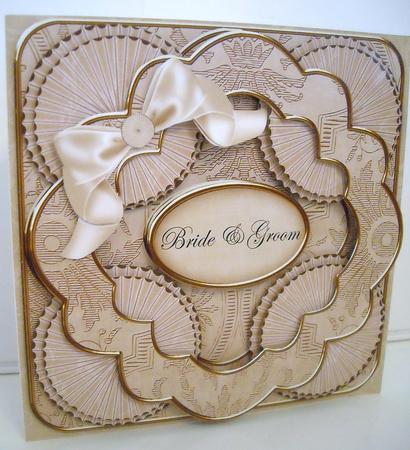 Cream Mix Bride and Groom 3D Rosette 8in Card Kit by Pam Stubley
