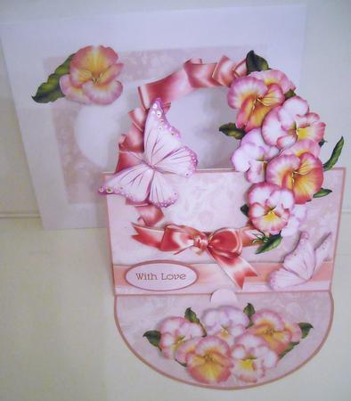 Over the Edge Easel Card Kit - Pansy Circlet by Pam Stubley