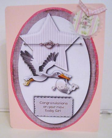 Baby Girl Card Topper by Pam Stubley