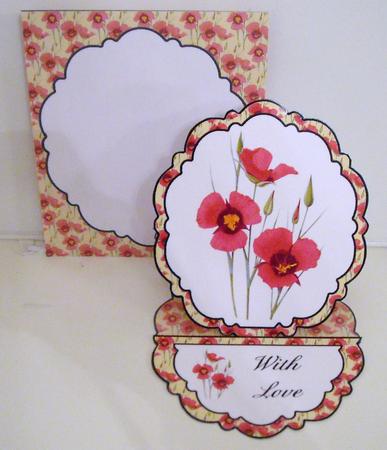 Coral Poppies Pretty Edge Easel Card Kit by Pam Stubley