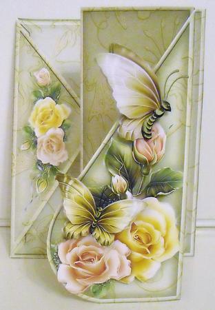 Wings N Roses Teardrop Card Kit in Green by Pam Stubley