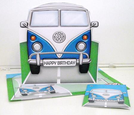 3D Camper Van Shaped Card with Decoupage by Pam Stubley
