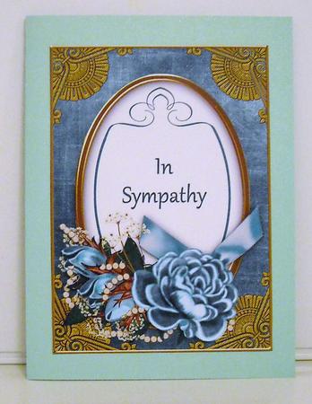 Teal Rose in Sympathy Oval 7x5in Step by Step by Pam Stubley