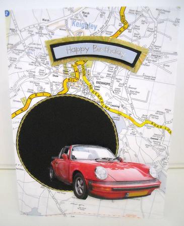 Red Sports Car Decoupage by Pam Stubley