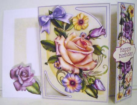 Offset Gatefold Card Kit - Victorian Roses by Pam Stubley