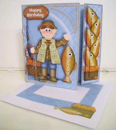 Offset Gatefold Card Kit - Fishing Fun by Pam Stubley