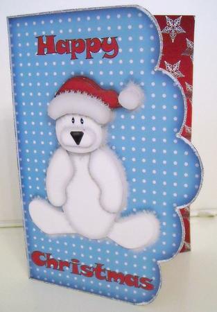Polar Bear Scalloped Edge Curve Card by Pam Stubley