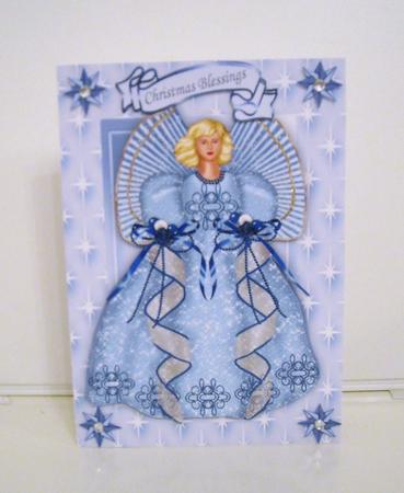 Pretty Christmas Angel in Star Frame by Pam Stubley