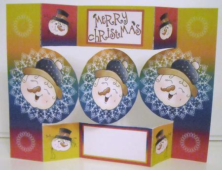 Giggly Snowman Circle Pop Out Card by Pam Stubley