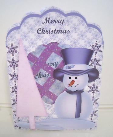 Snowman Scalloped Trellis/aperture Card Kit by Pam Stubley