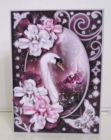 Midnight Swan in Pink Pyramid by Pam Stubley