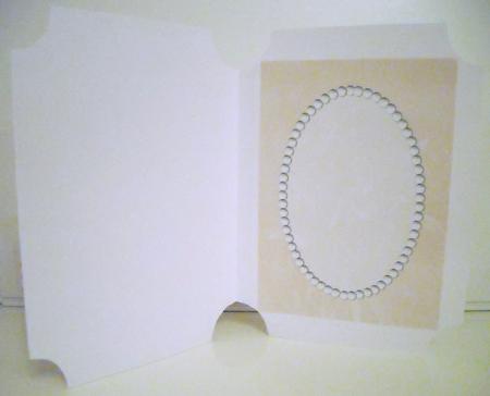 Peach Floral and Pearls Card Front by Pam Stubley