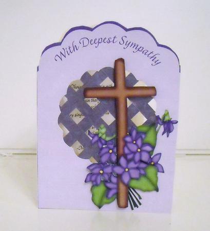 Purple Flower Sympathy Scalloped Trellis/aperture Card Kit by Pam Stubley